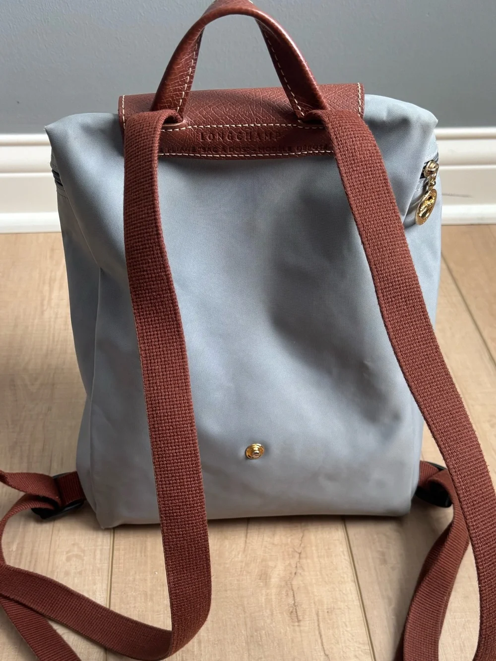 Longchamp Le Pliage Original Nylon Backpack In Grey